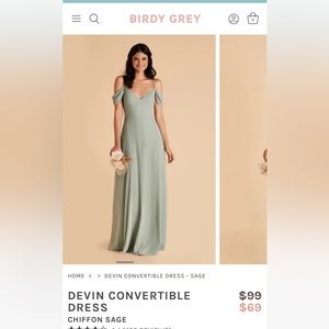 Sage Green XL Convertible Birdy Grey Bridesmaid Dress in Style “Devon”